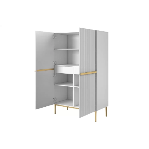 Kredens Szafka Nicole 100 cm - biały mat / złote nóżki